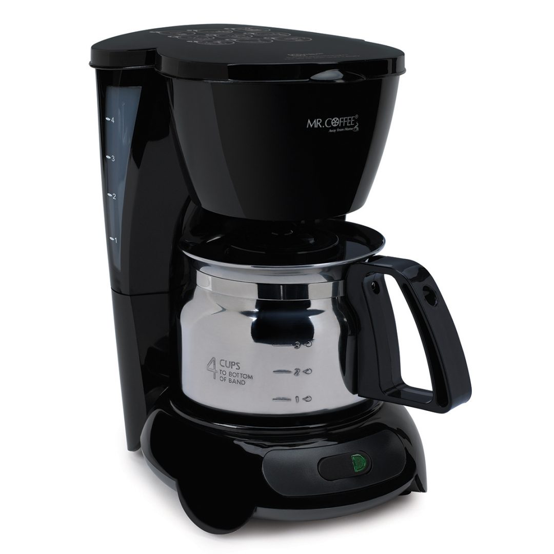 Mr Coffee 4 Cup Coffeemaker, Auto Off, Pause n Serve, Stainless Carafe Mr Coffee 4 Cup Stainless Steel Carafe