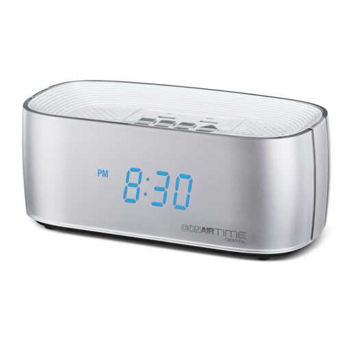 ConairTime alarm clock radio for hotel. USB charging and bluetooth