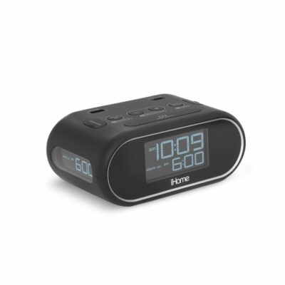 iHome HiH35B Triple Display Alarm Clock with Dual USB Charging for hotels and motels