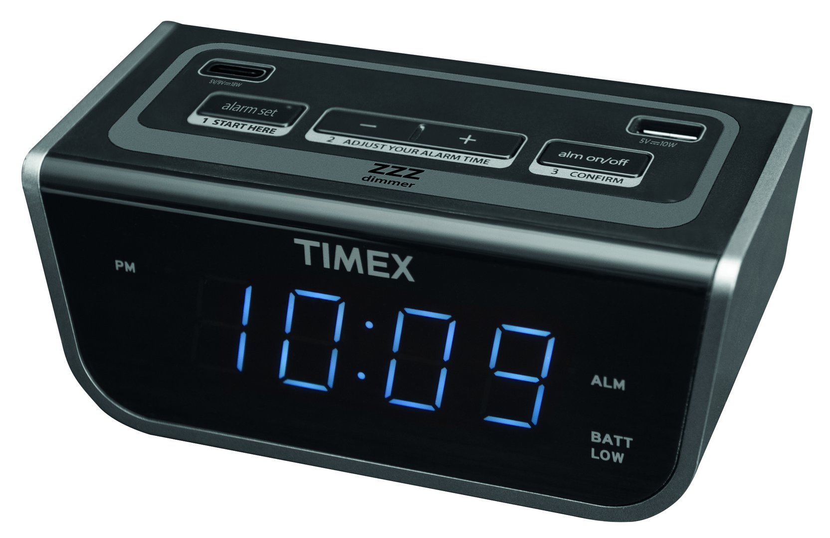 timex battery operated travel alarm clock