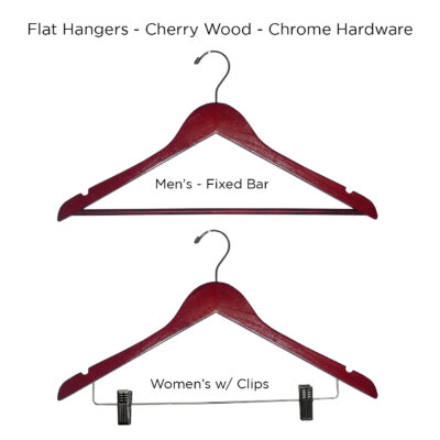 Flat Hangers - Multiple Styles - Natural/Chrome - Case of 100 - Lodging Kit  Company